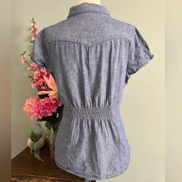 Levi’s Short Sleeve Button Front Cotton and Linen - Picture 8 of 8